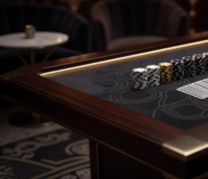 Detail blackjackového stolu připraveného pro hosty