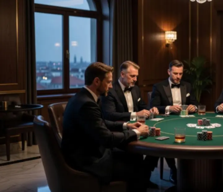 Stylový pokerový večer s hosty u prémiového stolu